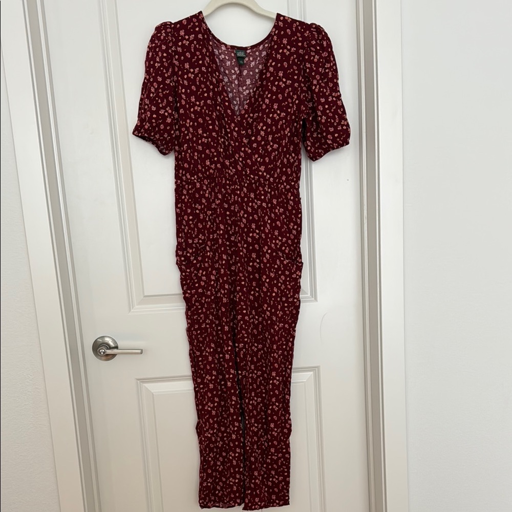 Wild Fable Red Floral Jumpsuit